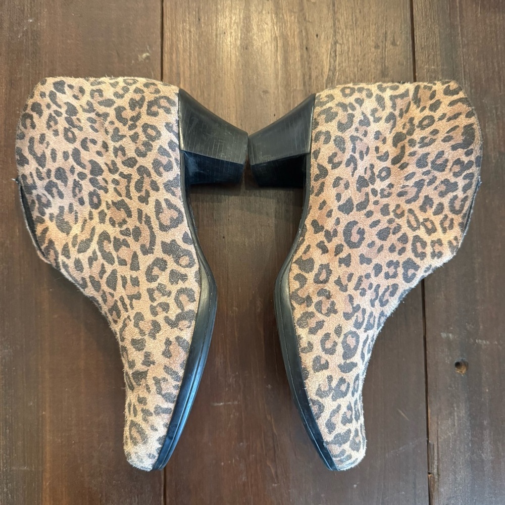 Munro Leopard Print Suede Ankle Booties sz 8.5 - Picture 4 of 9